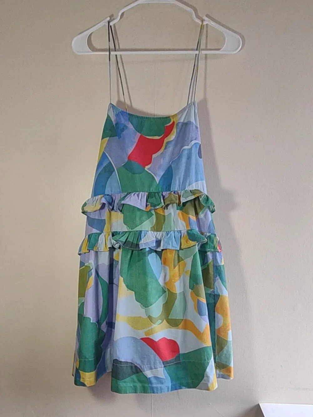 Anthropologie Ruffled Seaside Mini Dress Sz Large Sleeveless Beach Boho Summer - Picture 3 of 10